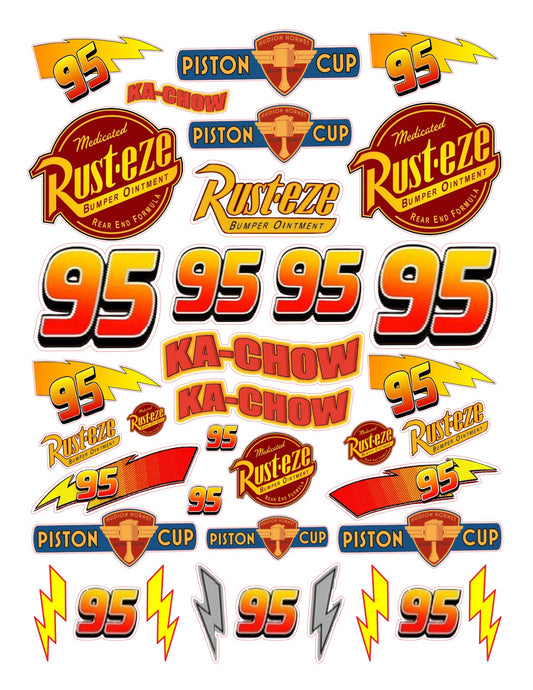 Race Car Sticker Sheet | Kids Stickers | Lightning & Racing Theme