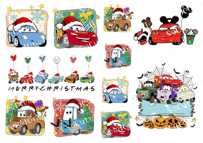 Cars Christmas Waterslide Decals - SoCuteINeedOneToo