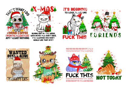 Cat Christmas Waterslide Decals - SoCuteINeedOneToo