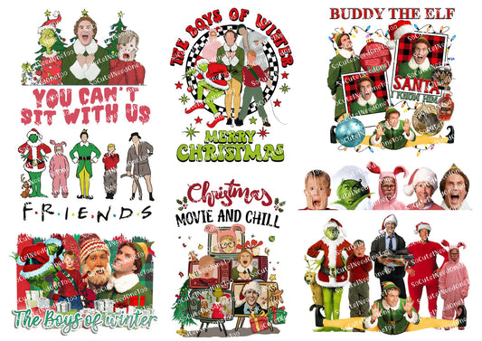 Christmas Waterslide Decals - Christmas Favorites - Clear or White Background
