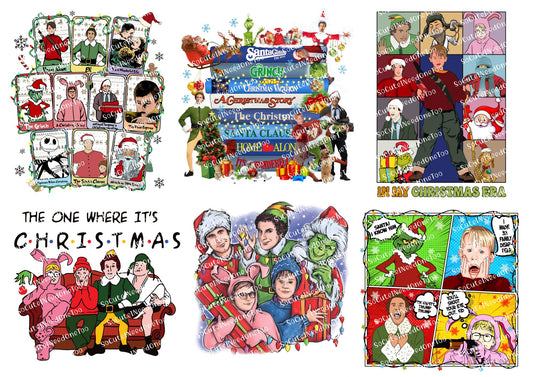 Christmas Waterslide Decals - Christmas Favorites - Clear or White Background