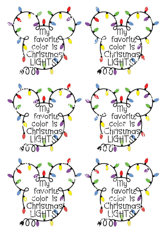 Christmas - Mickey Mouse Lights Waterslide Decals - SoCuteINeedOneToo