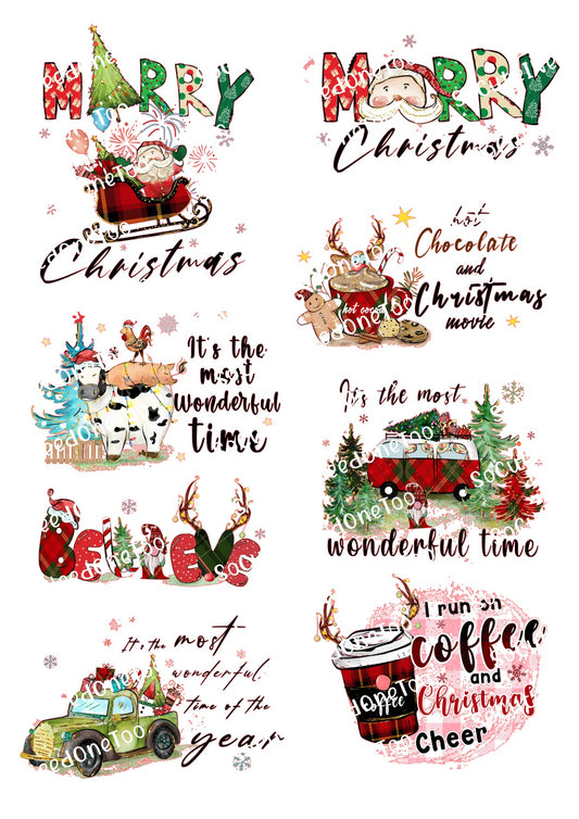 Cows Christmas Waterslide Decals - SoCuteINeedOneToo
