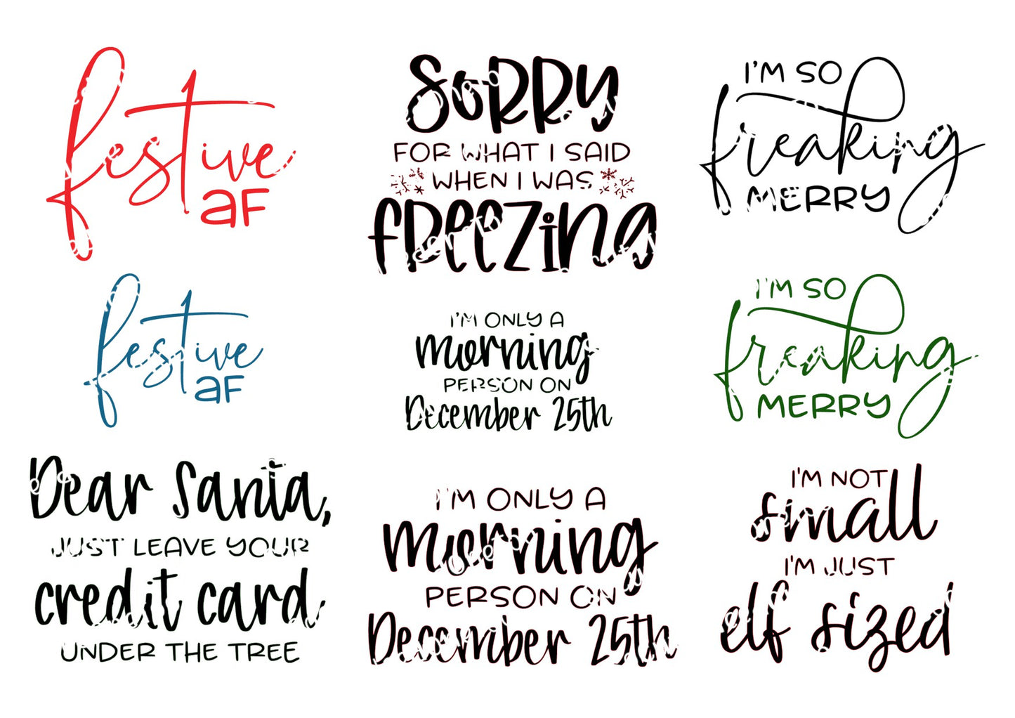 Festive As AF - Christmas Sayings Waterslides - SoCuteINeedOneToo