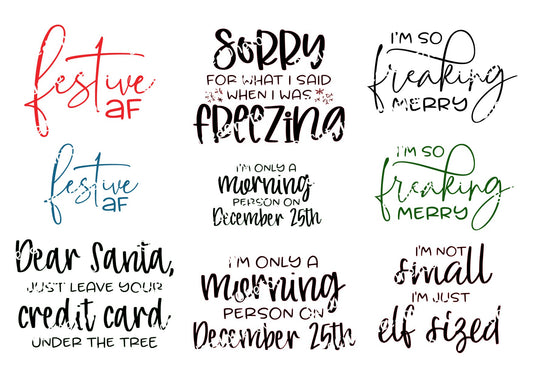 Festive As AF - Christmas Sayings Waterslides - SoCuteINeedOneToo