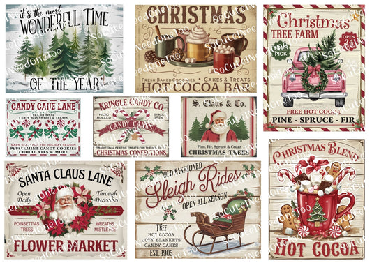 Christmas Signs #2 - #4 Waterslide Decals - SoCuteINeedOneToo