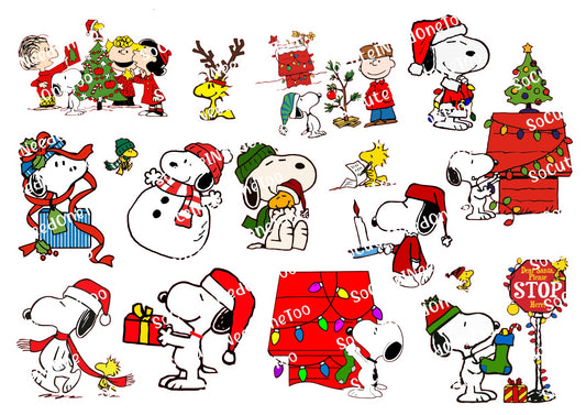 Christmas - Snoopy Waterslide Decals - SoCuteINeedOneToo
