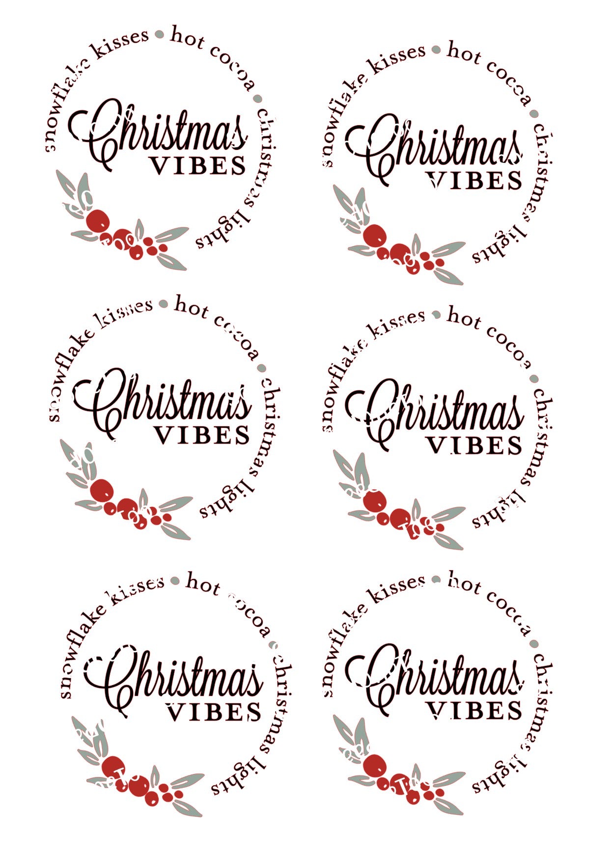 Christmas Vibes Waterslide Decals - SoCuteINeedOneToo