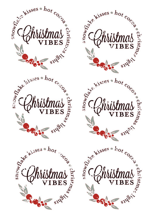 Christmas Vibes Waterslide Decals - SoCuteINeedOneToo