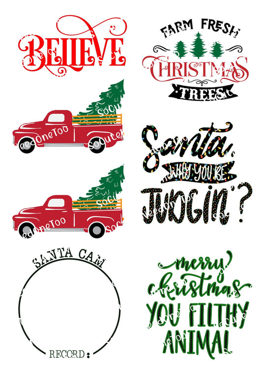 Christmas Truck Waterslide Decals - SoCuteINeedOneToo