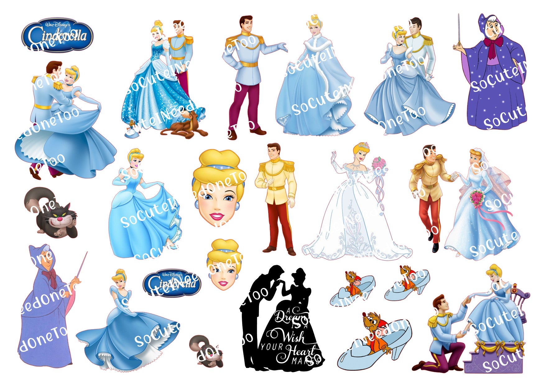 Cinderella Waterslide Decals - SoCuteINeedOneToo