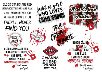 Crime Scene Waterslide Decals