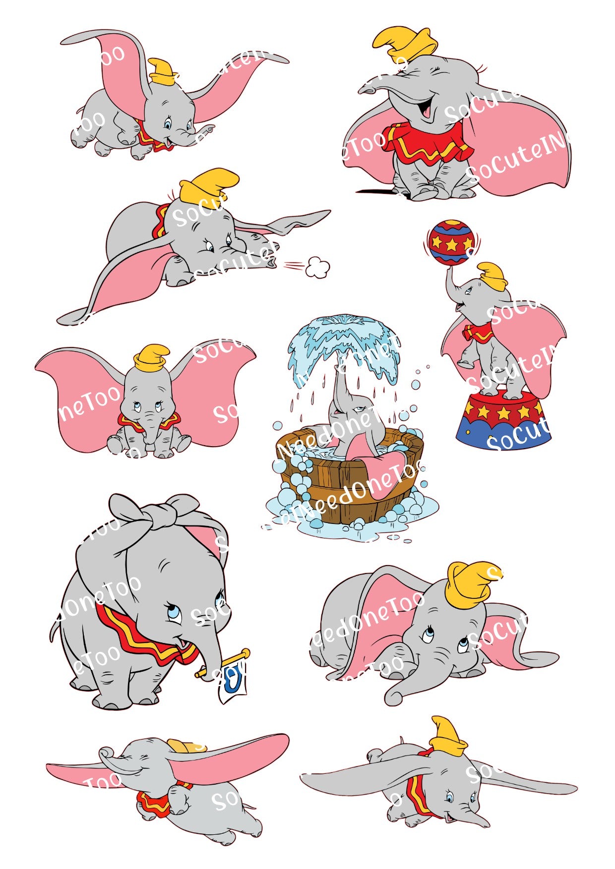 Dumbo - Premium Waterslide Decals