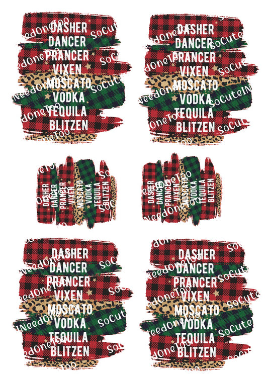 Dasher, Dancer & Vodka Waterslide Decals - SoCuteINeedOneToo