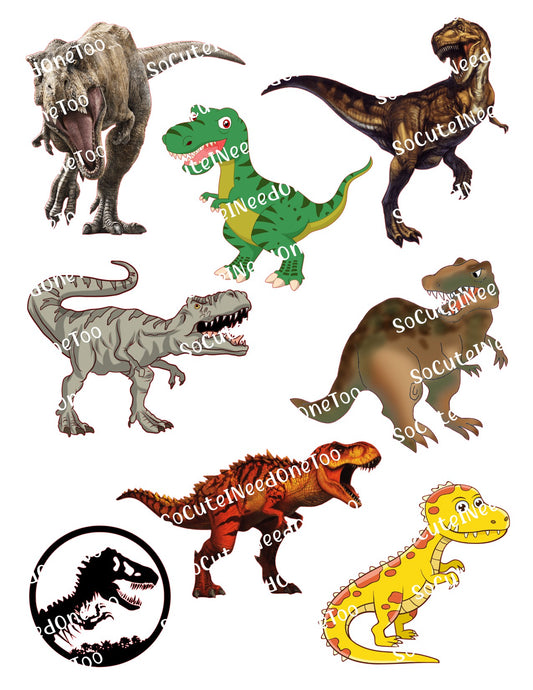 Dinosaur Waterslide Decals Vol 1 – Colorful Dino Designs for Kids Cups & Tumblers