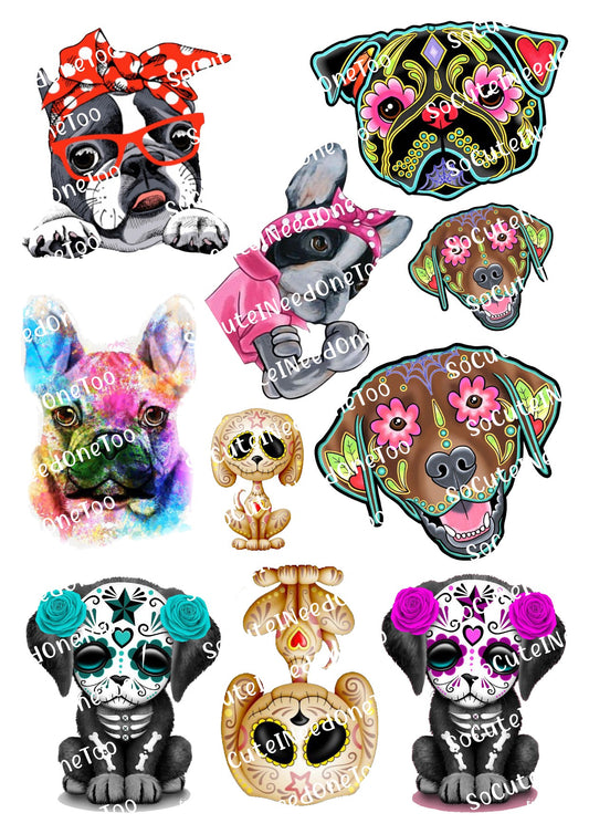 Dog Bundle #2 on Clear/ White Waterslide Paper