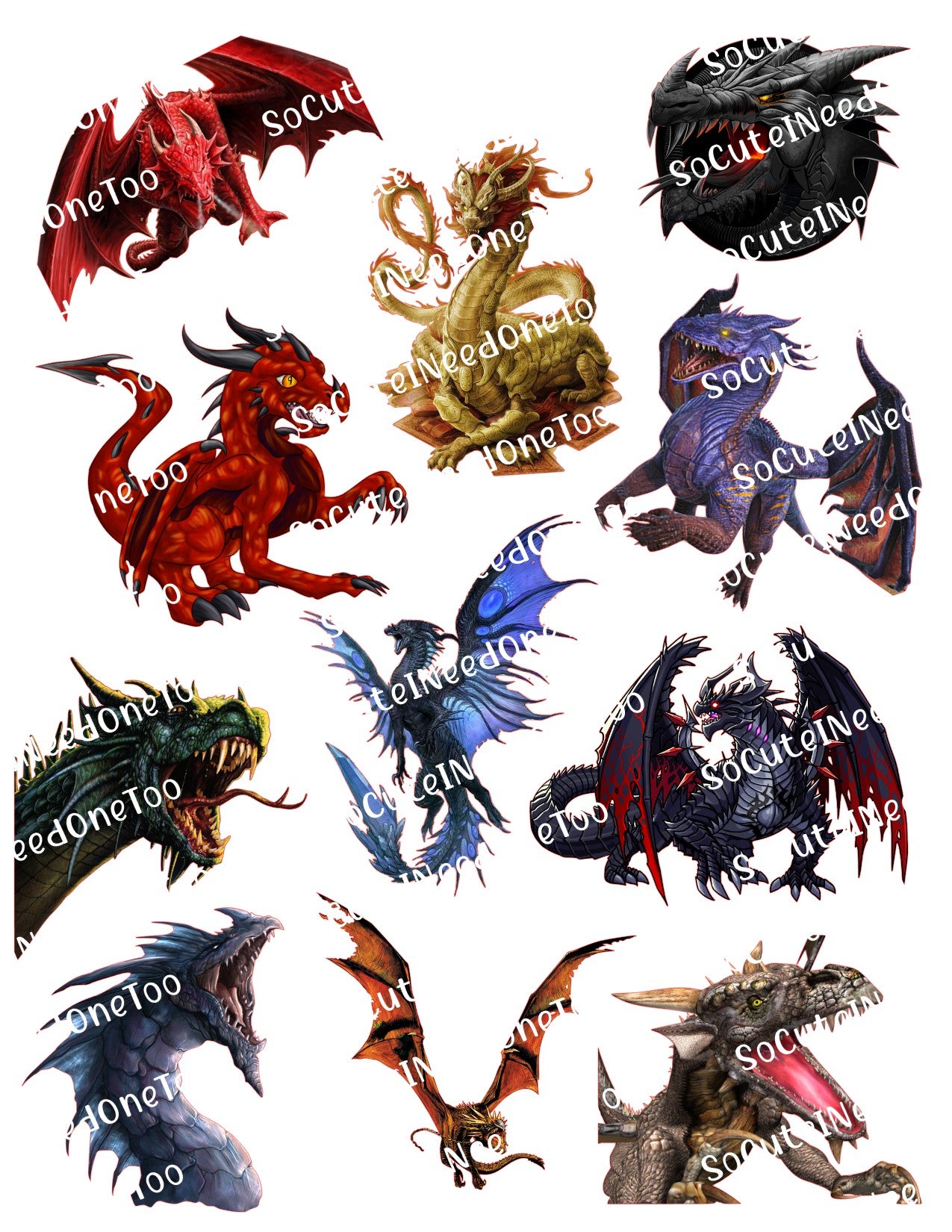 Calcomanías para toboganes acuáticos Dragones n.° 2 