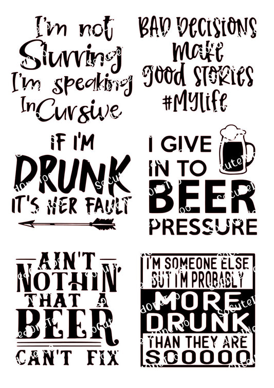 Drinking I'm Not Slurring Waterslide Decals – Funny Girls Night Sayings for Tumblers