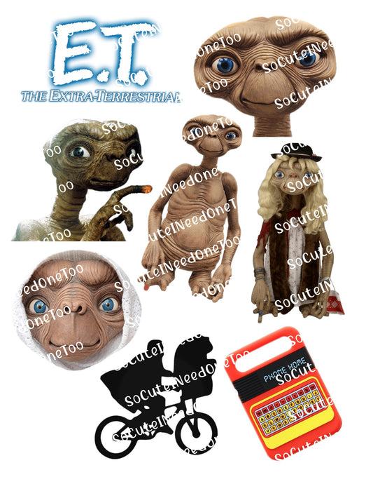 E.T. Waterslide Decals - Extra-Terrestrial Designs for Tumblers