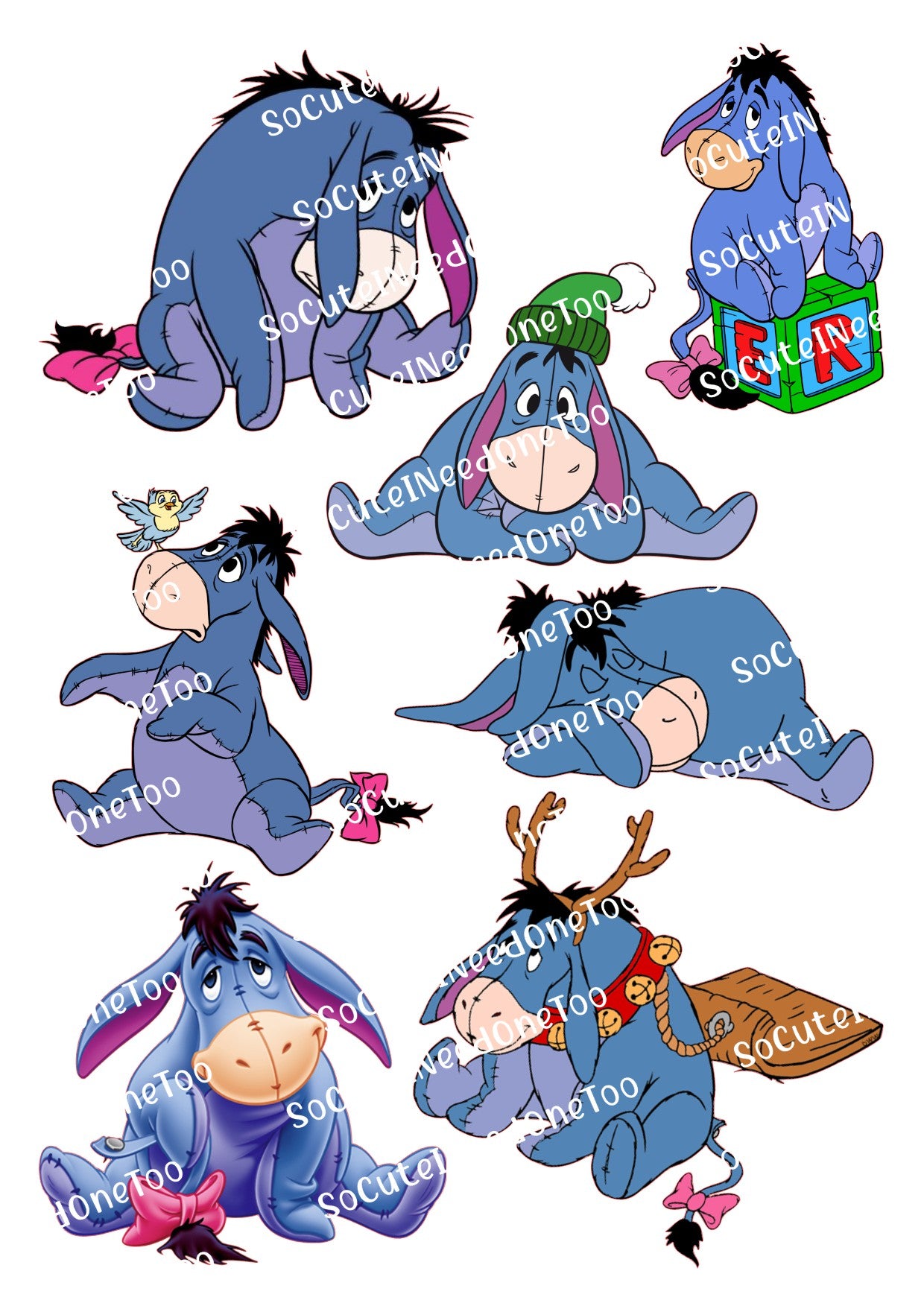Eeyore (Winnie the Pooh) Waterslide Decals - SoCuteINeedOneToo