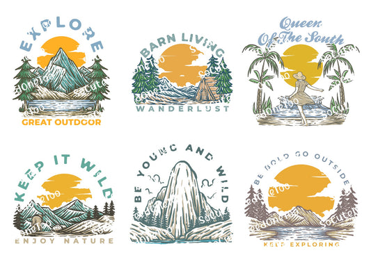 Explore the Great Outdoors Waterslide Decals | A4 Sheet | Clear or White