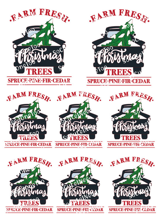 Christmas Farm Fresh Waterslide Decals - SoCuteINeedOneToo