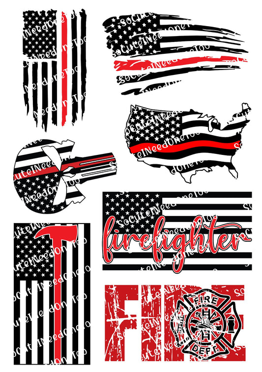 Fire Fighter #1 Waterslide Decals - SoCuteINeedOneToo