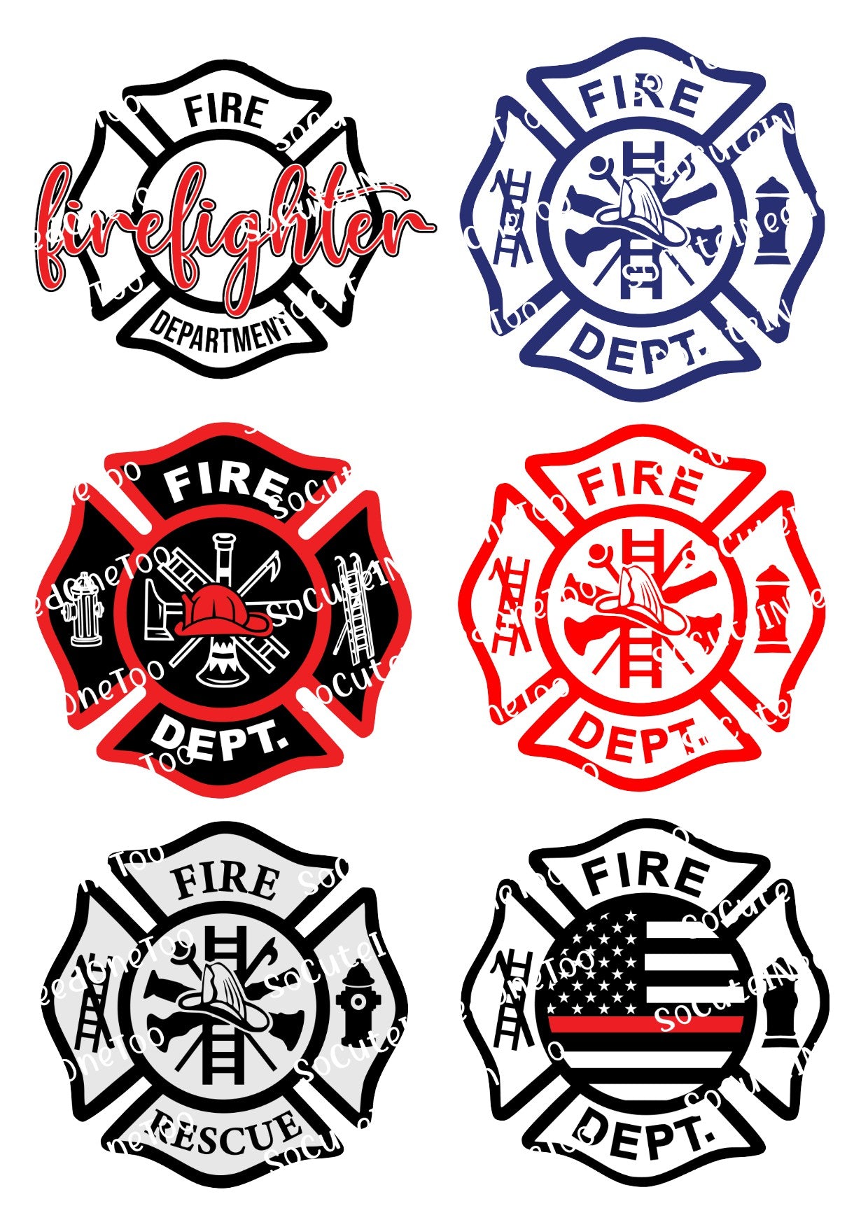 Fire Fighter #2 Waterslide Decals - SoCuteINeedOneToo