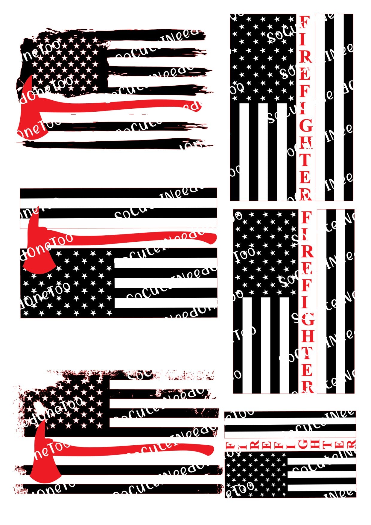Firefighter #4 Waterslide Decals - SoCuteINeedOneToo