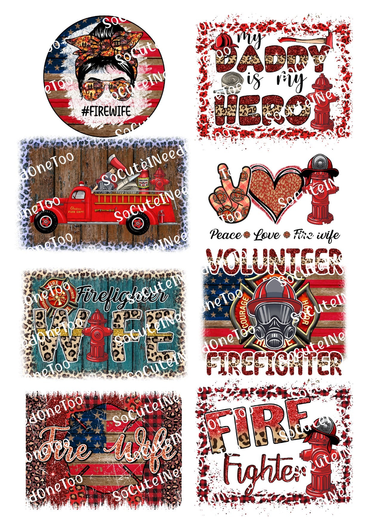 Firefighter #8 Waterslide Decals - SoCuteINeedOneToo