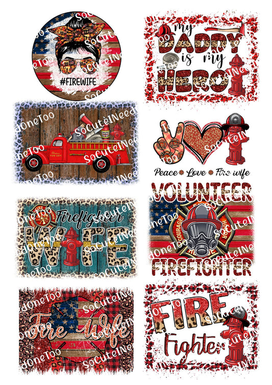 Firefighter #8 Waterslide Decals - SoCuteINeedOneToo