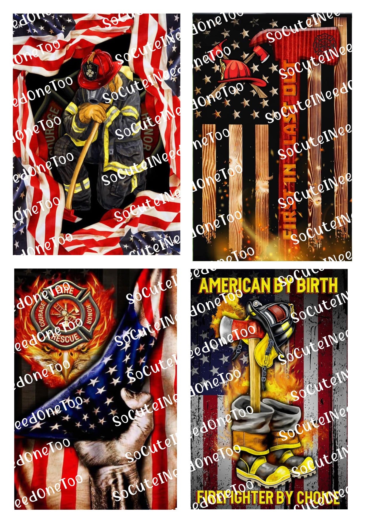 Firefighter Flags Waterslide Decals - SoCuteINeedOneToo