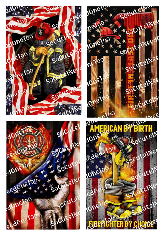 Firefighter Flags Waterslide Decals - SoCuteINeedOneToo