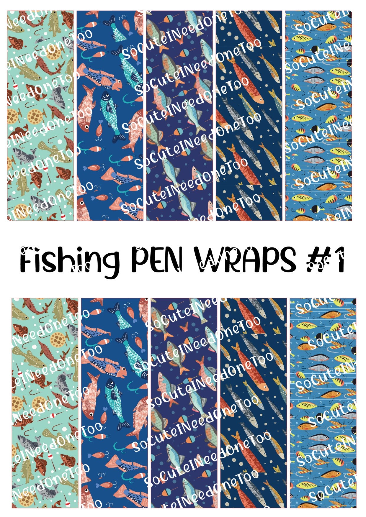 Fishing Pen Wraps #1 - Outdoor Waterslide Decals