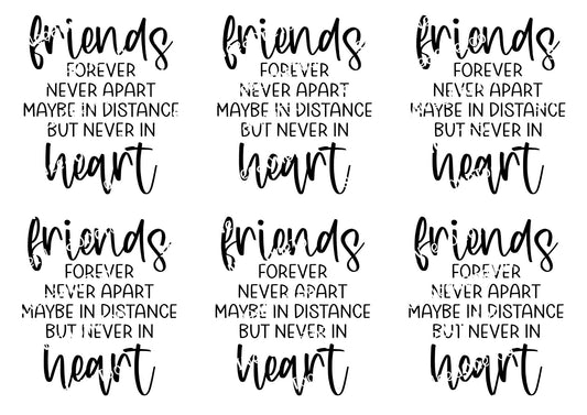 Amigos para siempre, nunca separados, en papel transparente/blanco para toboganes de agua, listo para usar 