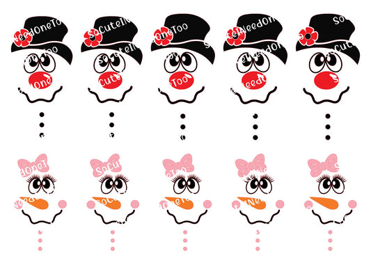FROSTY FACES - Waterslide Decals - SoCuteINeedOneToo