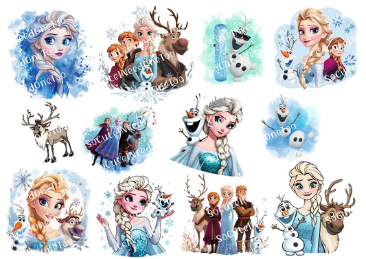 Frozen Waterslide Decals - 3 Adorable Character Designs
