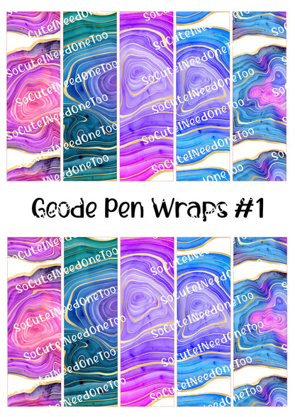 Geode crystal pen wraps waterslide decals vol 1