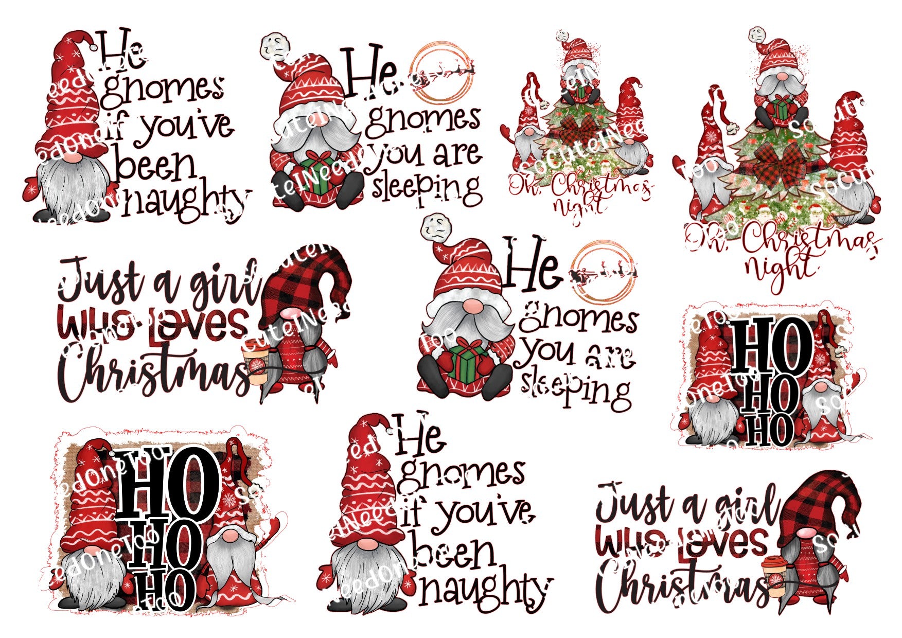 Gnome For The Holidays Waterslide Decals - SoCuteINeedOneToo