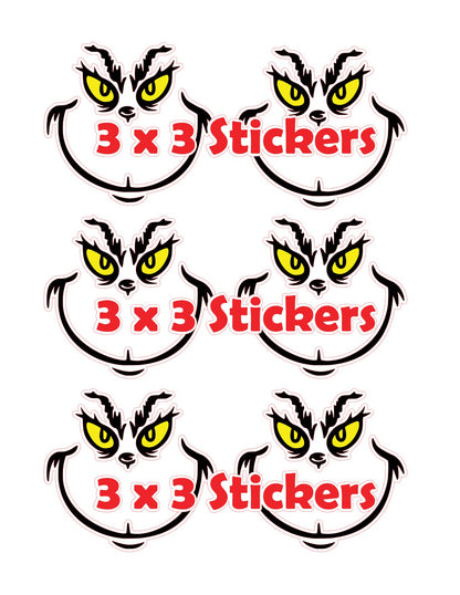 Green Holiday Grouch Stickers | Die-Cut Vinyl | Christmas Grouch Decals