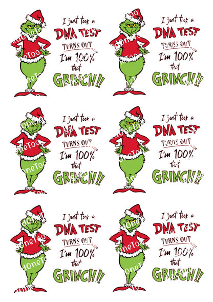 Grinch Full Sheets of Same Image Decals - SoCuteINeedOneToo