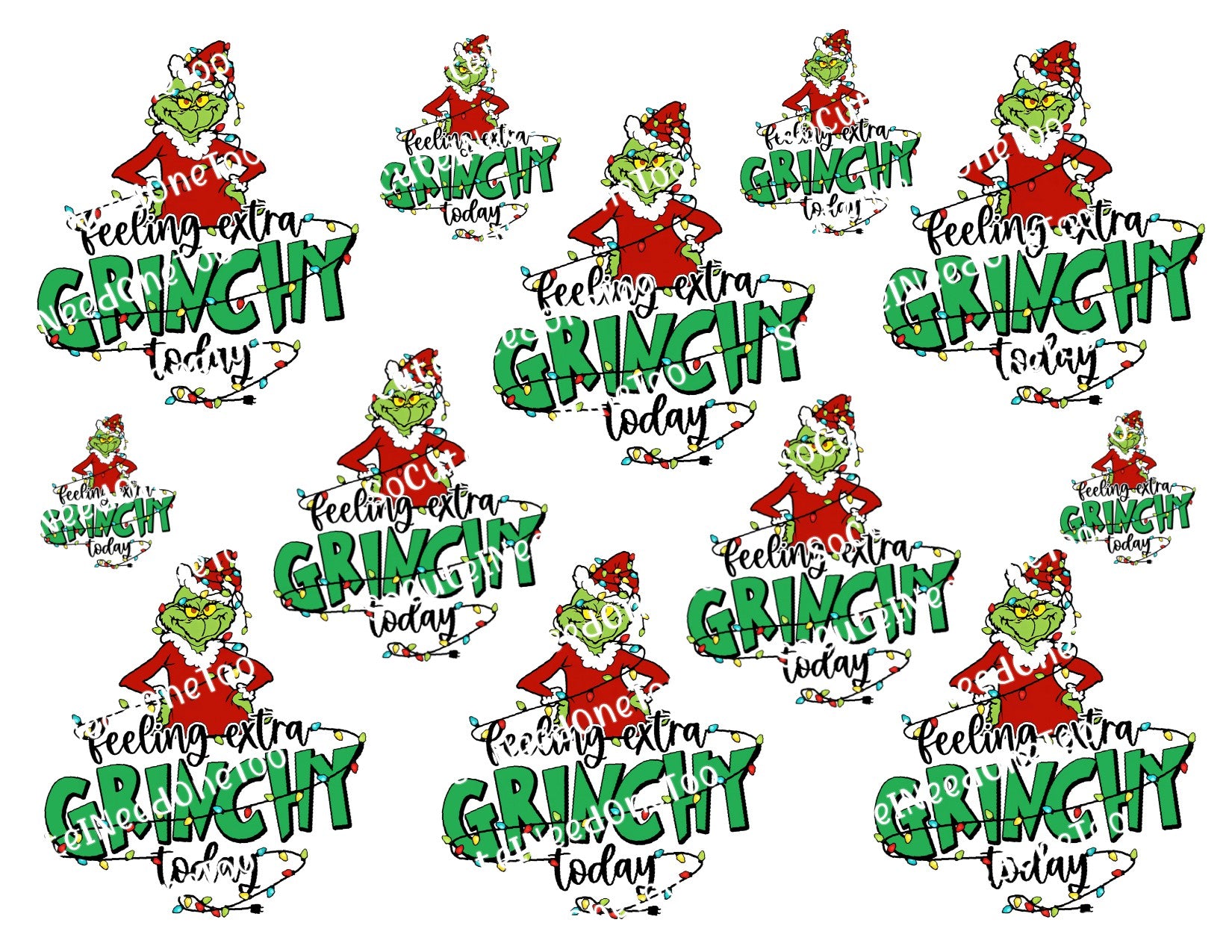 Grinch Full Sheets of Same Image Decals - SoCuteINeedOneToo