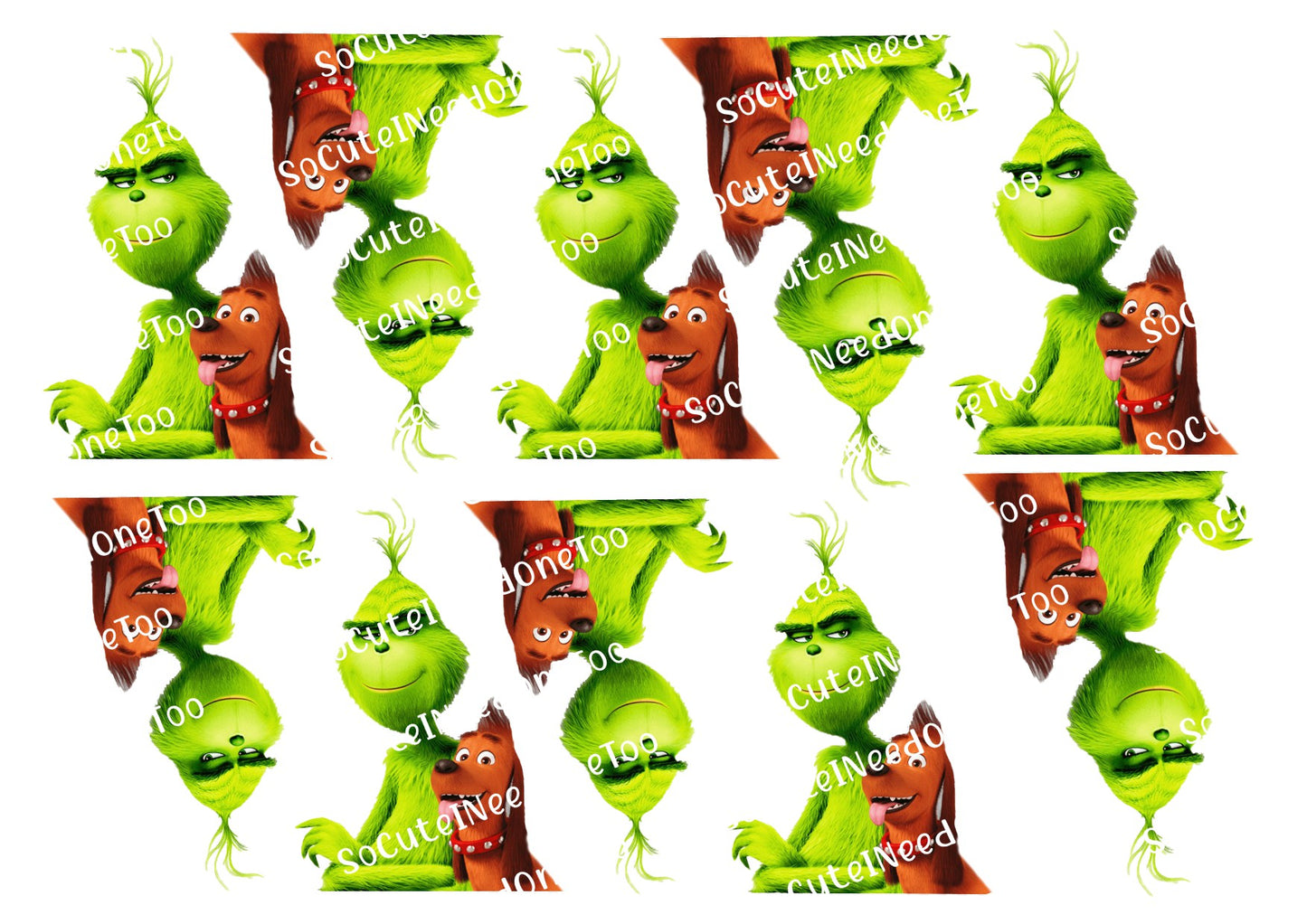 Grinch Full Sheets of Same Image Decals - SoCuteINeedOneToo