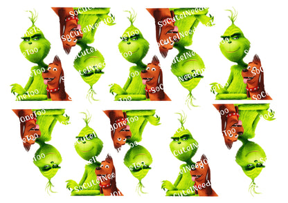 Grinch Full Sheets of Same Image Decals - SoCuteINeedOneToo
