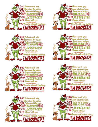 Grinch Full Sheets of Same Image Decals - SoCuteINeedOneToo