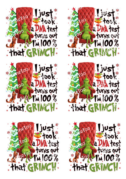 Grinch Full Sheets of Same Image Decals - SoCuteINeedOneToo