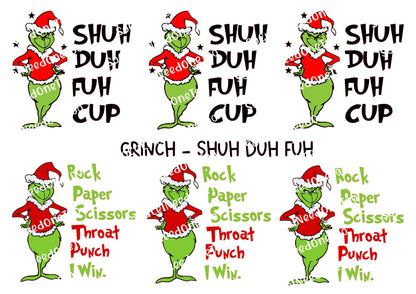 Grinch Full Sheets of Same Image Decals - SoCuteINeedOneToo
