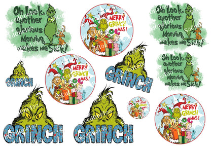 Grinch Collection Waterslide Decals - 46 Full Sheets - SoCuteINeedOneToo
