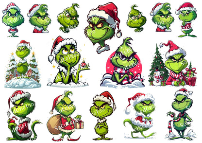 Grinch Collection Waterslide Decals - 46 Full Sheets - SoCuteINeedOneToo