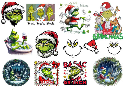 Grinch Collection Waterslide Decals - 46 Full Sheets - SoCuteINeedOneToo